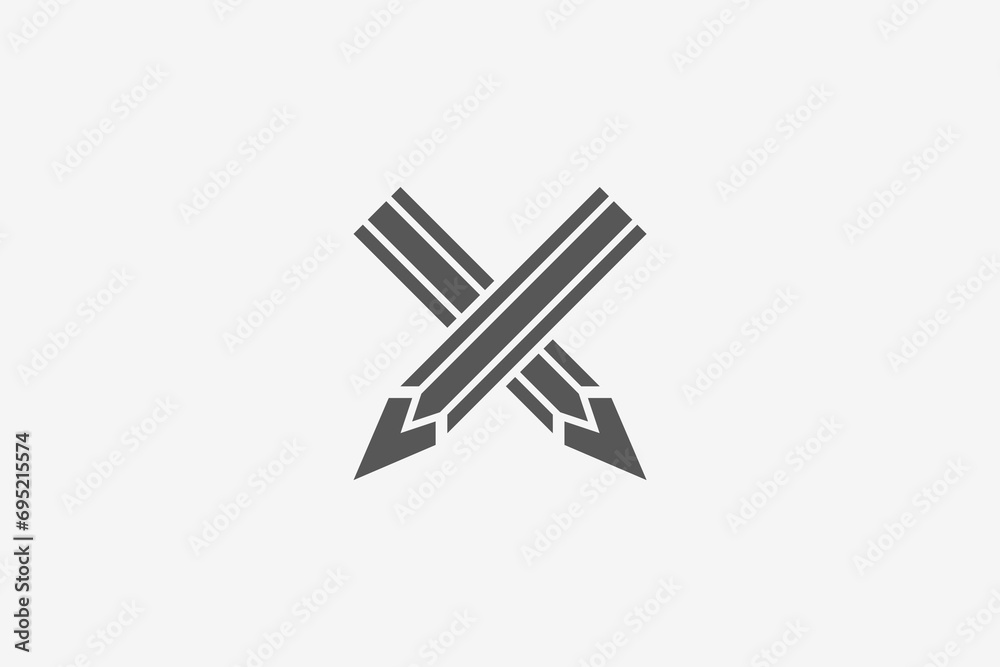 Illustration vector graphic of cross pencils. Good for logo or icon Illustration vector graphic of cross pencils. Good for logo or icon