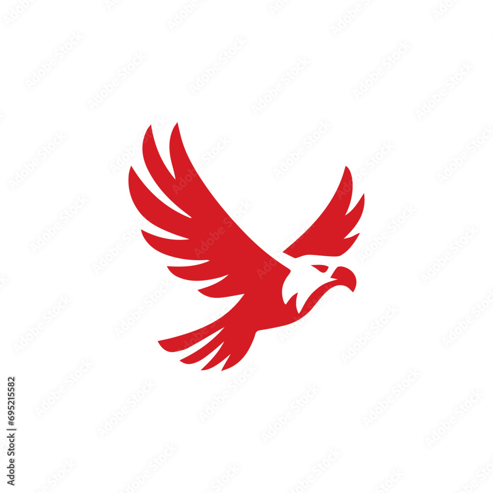 Obraz premium Simple Flat Eagle Logo Symbol on White Background