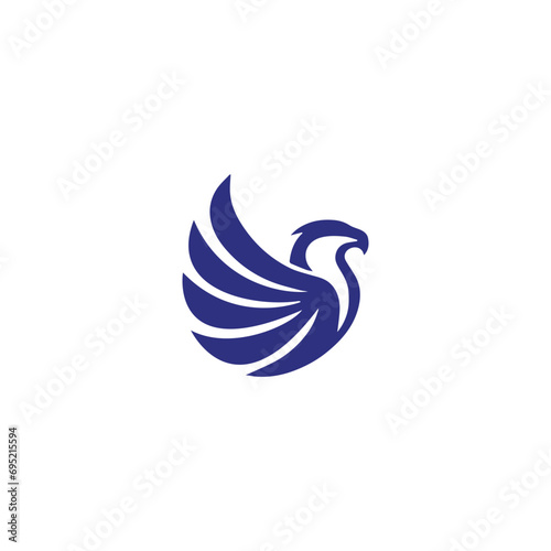 Fototapeta Naklejka Na Ścianę i Meble -  Simple Flat Eagle Logo Symbol on White Background