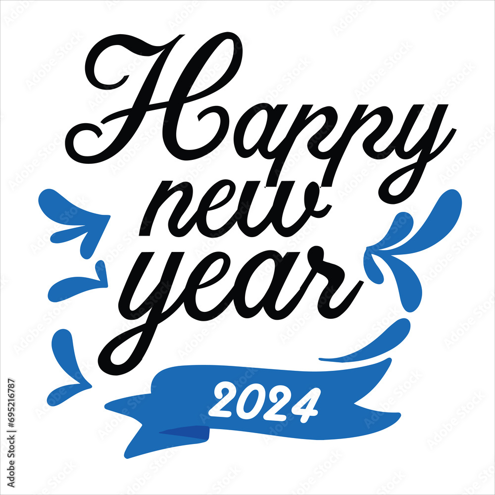 Happy New Year 2024 vector 
