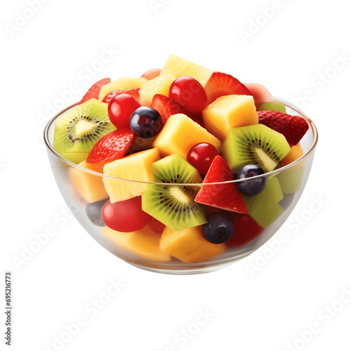 Fruit salad isolated on transparent background