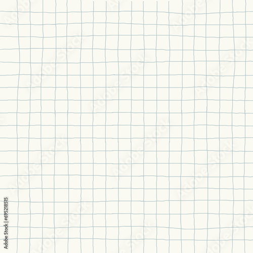 Doodle Gingham Check Plaid Vector Pattern. Vertical and horizontal hand drawn crossing colored stripes. Chequered geometrical background. Cottagecore Homestead Farmhouse Print.