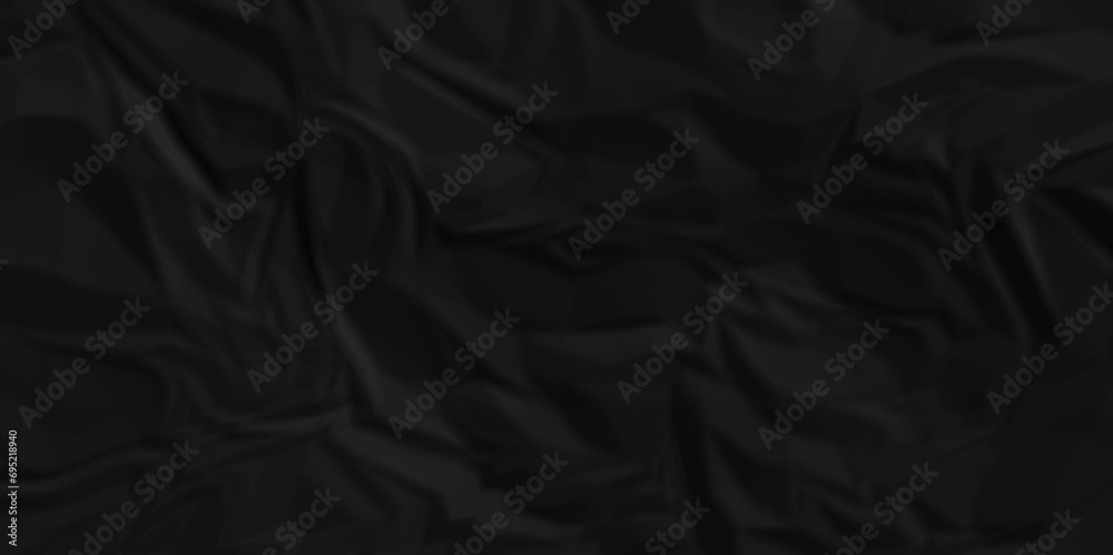 Dark black craft wrinkly paper crumpled texture. black fabric textured crumpled grunge paper background. panorama black paper texture background, crumpled pattern texture background. Dark black craft wrinkly paper crumpled texture. black fabric textured crumpled grunge paper background. panorama black paper texture background, crumpled pattern texture background.