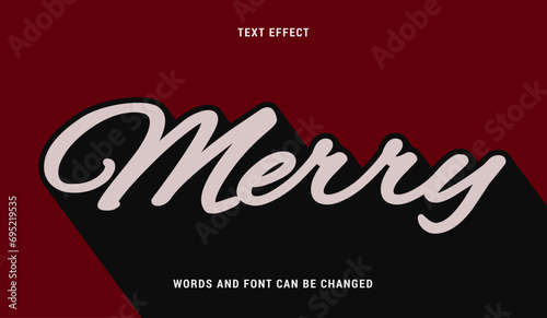 merry christmas classic text effect editable eps (ID: 695219535)