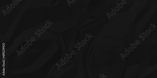 Dark black craft wrinkly paper crumpled texture. black fabric textured crumpled grunge paper background. panorama black paper texture background, crumpled pattern texture background.