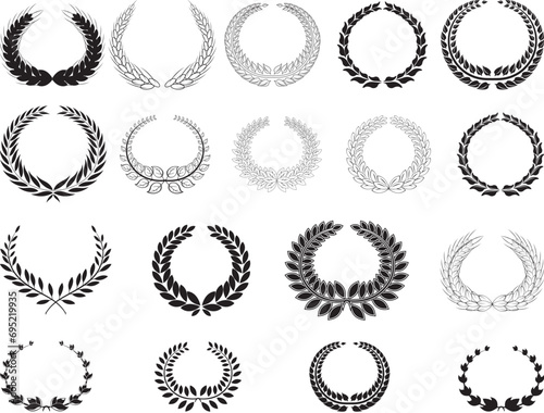 set of laurel wreaths vectors