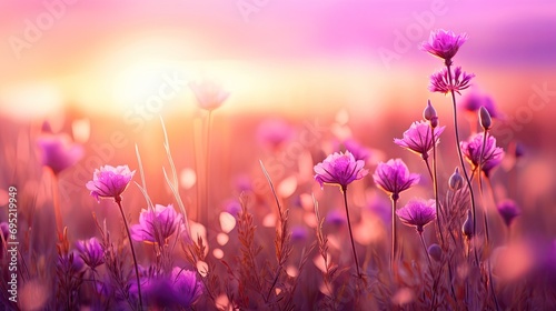 beautiful colorful meadow of wildflowers floral background © paisorn