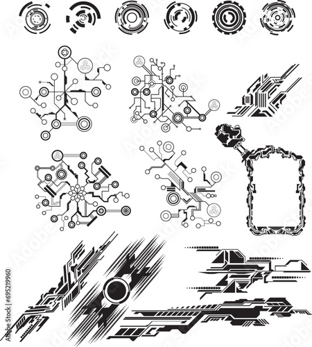 set of tech figures vecotr