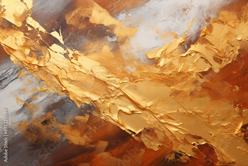 Abstract Golden Foil wall art, Golden Foil brush stroke Painting style, Oil Painting artistic artwork, for Wall art canvas printing © Shahsoft Production