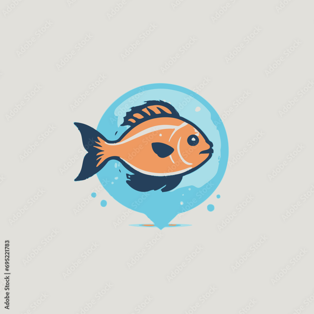 Obraz premium Fish Logo Design Very Cool Concept 