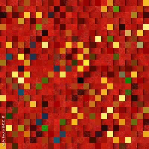 Multicolored abstract Geometrical Background. Pattern with textured squares shapes. Tile art.