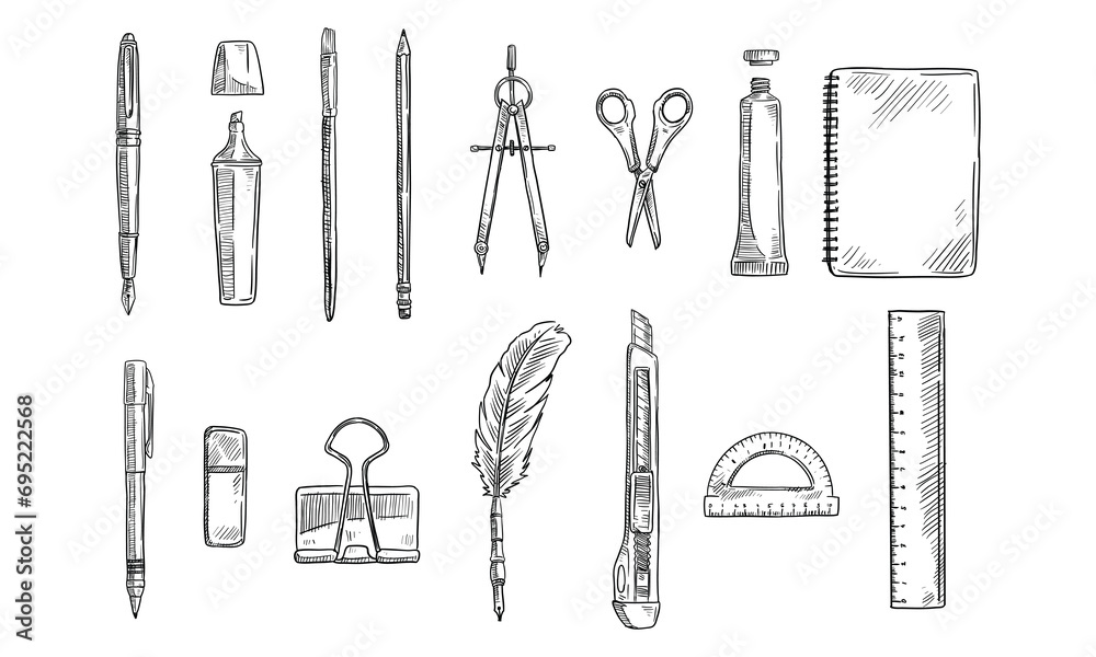 stationery handdrawn collection