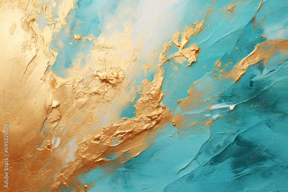 Fototapeta premium Abstract Golden Foil wall art, Golden Foil brush stroke Painting style, Oil Painting artistic artwork, for Wall art canvas printing