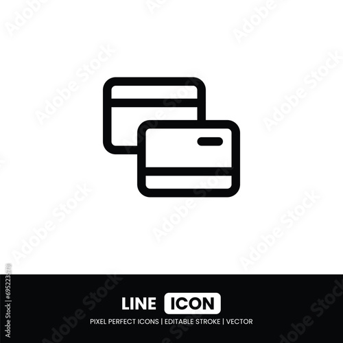 Credit card icon pixel perfect | Vector outline illustration