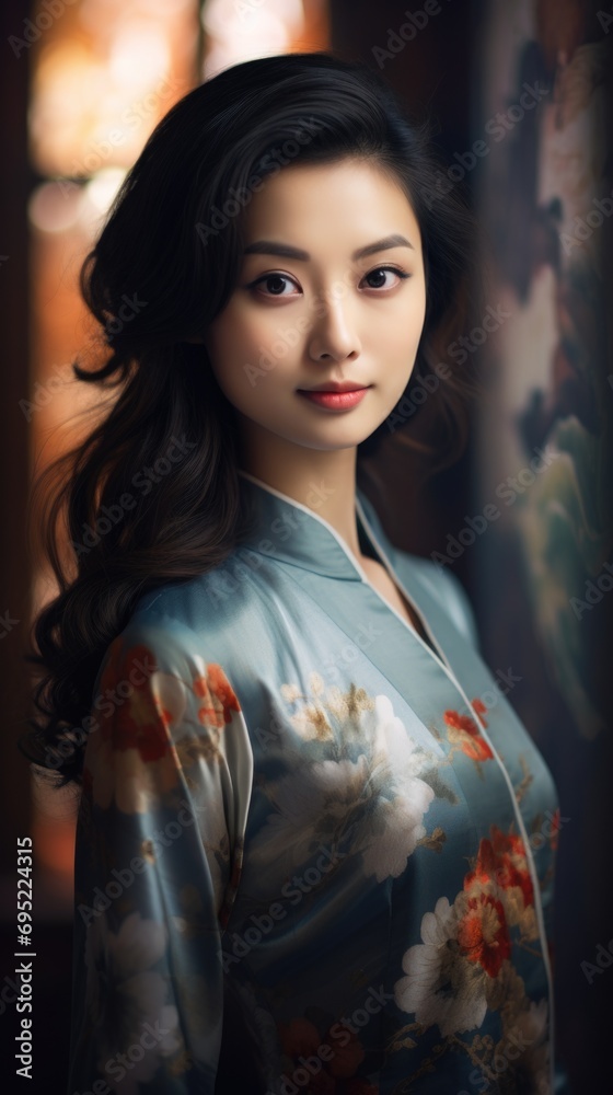 Asian woman portrait , vertical background Asian woman portrait , vertical background