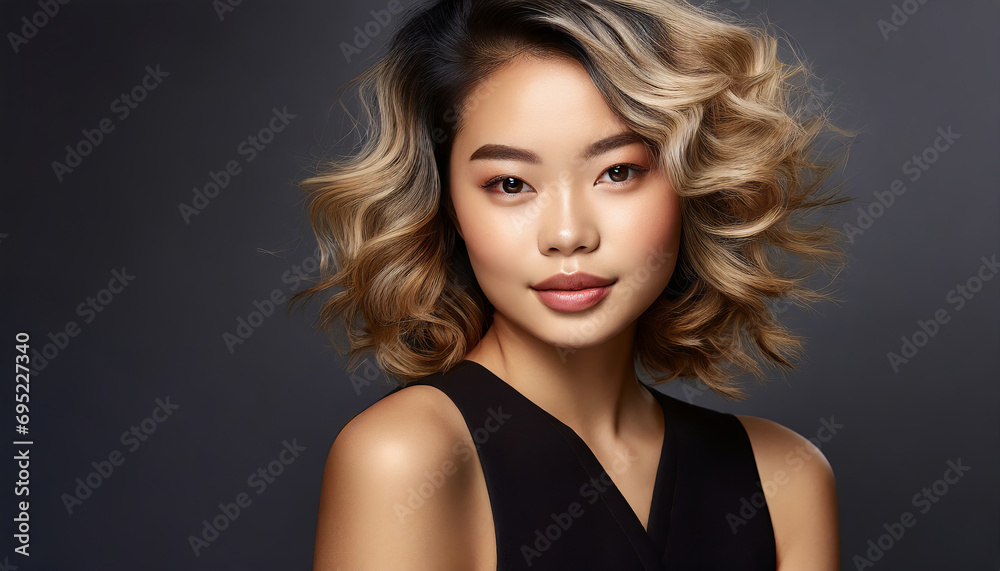 Elegant Beauty: Glamorous Makeup and Skincare Portrait of a Young Asian Woman Elegant Beauty: Glamorous Makeup and Skincare Portrait of a Young Asian Woman