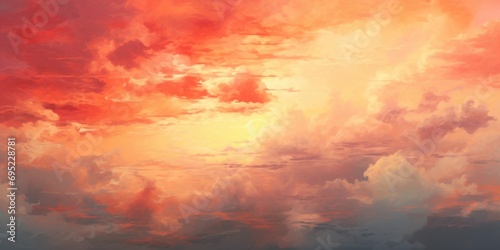A painting depicting a plane soaring through a dramatic cloudy sky. Suitable for aviation-related projects or travel-themed designs