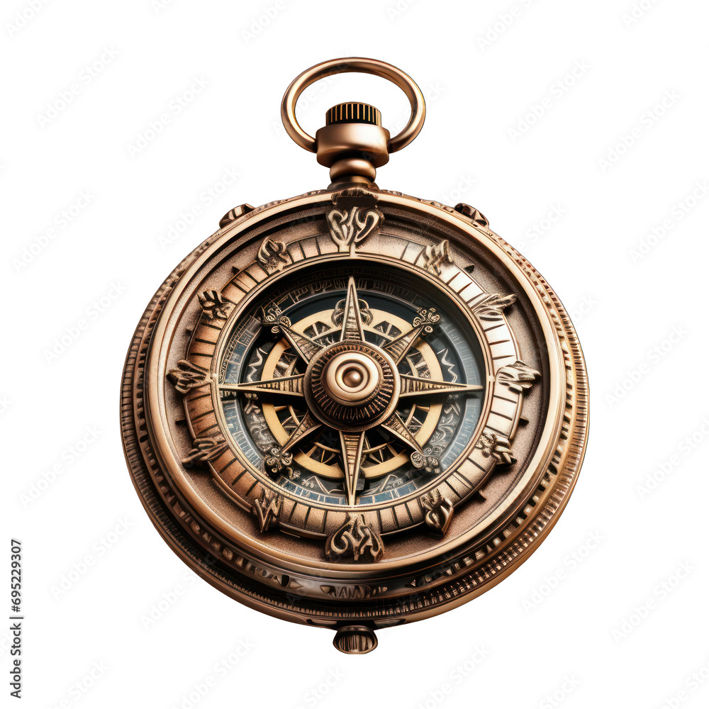 Antique Compass Isolated on Transparent or White Background, PNG Antique Compass Isolated on Transparent or White Background, PNG