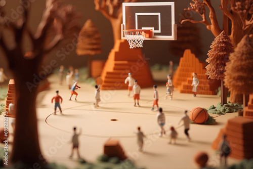 バスケットボール（3D）ジオラマ photo