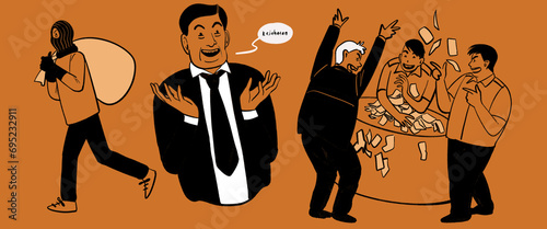 Принти на полотні corrupt illustration cartoon