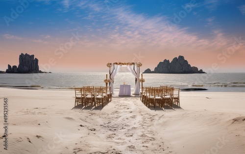 A simple beach wedding arch photo