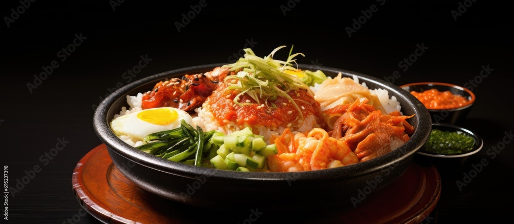 Korean cuisine includes rice and seafood as traditional dishes.