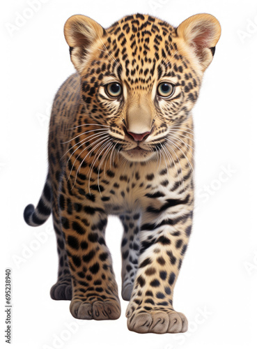 A portrait of a leopard and a jaguar, showcasing their wild and predatory nature, with emphasis on their spotted fur, in a natural or zoo setting, highlighting their status as formidable big cats with