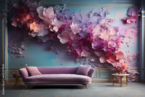 An enchanting wallpaper with a fusion of soft and gentle liquid colors blending together harmoniously, evoking tranquility