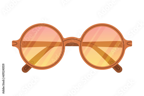 Pair of Glasses and Shades for Sun Shine Protection Vector Illustration