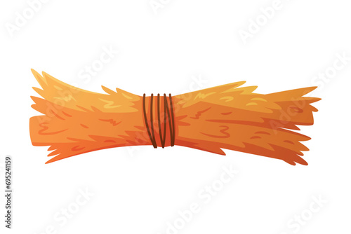 Hay Bunch as Dried Grass for Fodder Vector Illustration