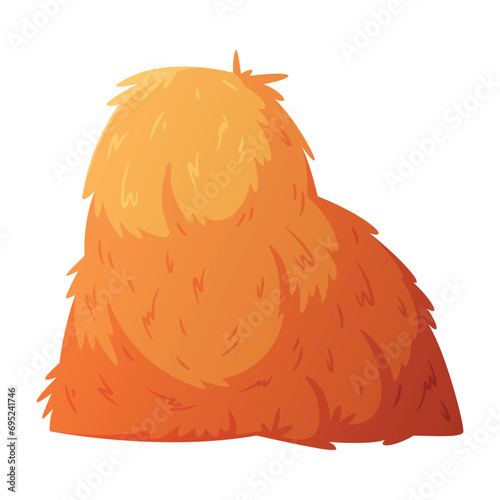 Hay Heap as Dried Grass for Fodder Vector Illustration