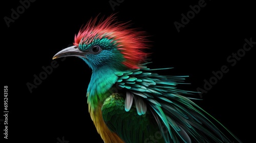 A vibrant bird with a combination of red, green, and blue feathers. Perfect for adding a pop of color to any project or design © Fotograf