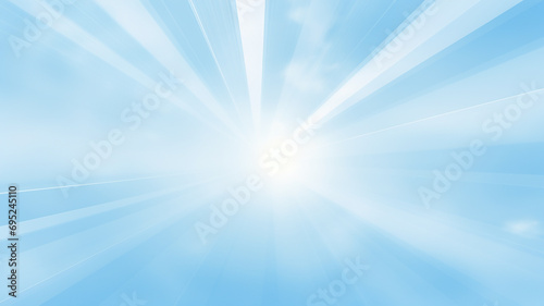 blue abstract background divergent rays of light zoom blurred in motion flat graphics copy space © kichigin19