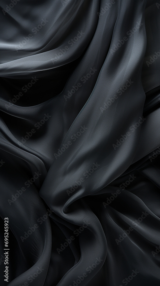 Fototapeta premium Smooth elegant black silk or satin luxury cloth texture can use as abstract background. Luxurious background design