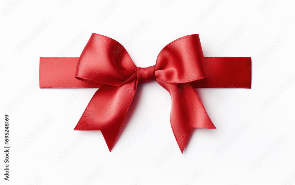 Fototapeta premium Red ribbon on white background
