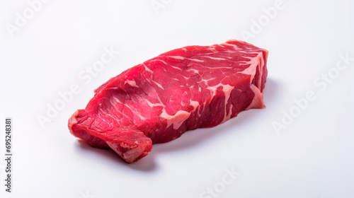 A fresh piece of meat on a white background