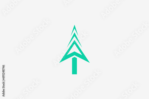 Illustration vector graphic of simple modern pine tree. Good for logo
