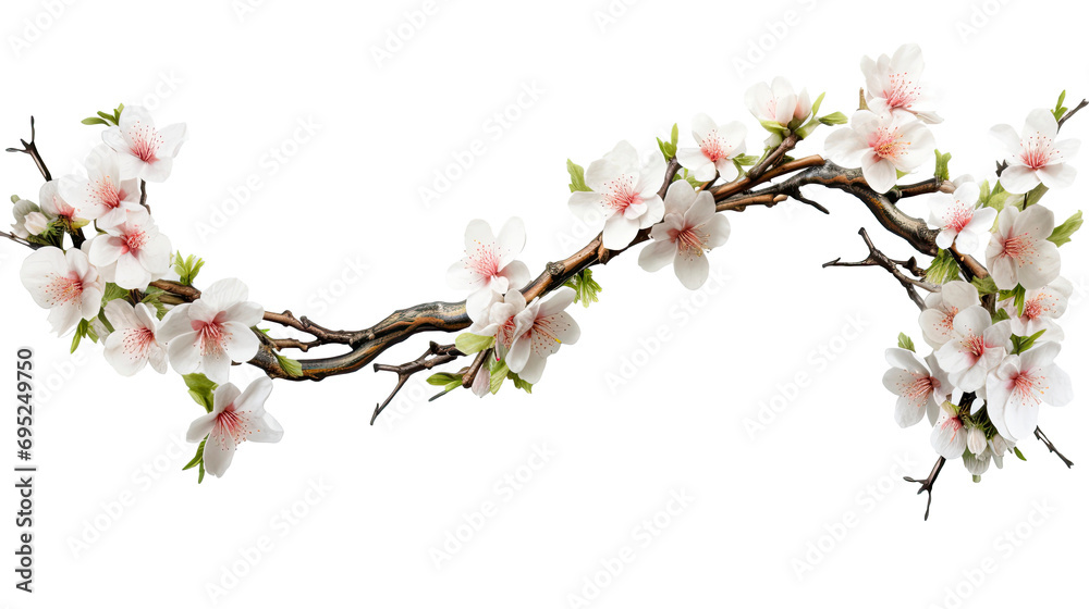  Tree branch flower isolated on a transparent background. - obrazy, fototapety, plakaty 