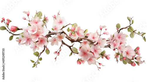  Tree branch flower isolated on a transparent background. #695249730