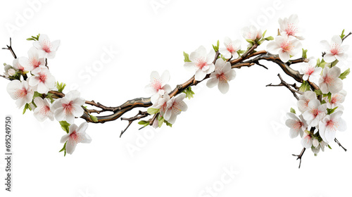  Tree branch flower isolated on a transparent background. photo
