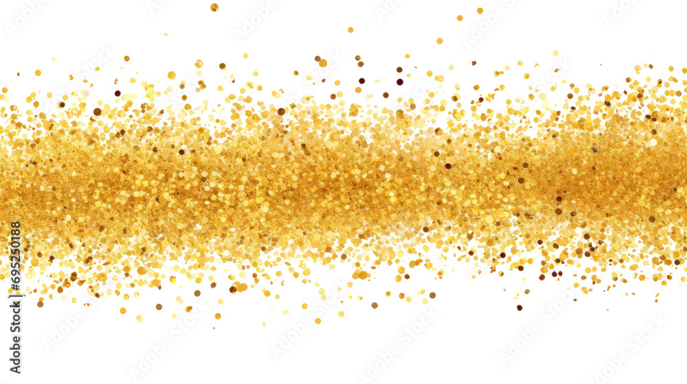 Gold Sparkle And Glitter Dust Effect isolated on transparent background.