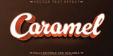 Caramel candy text effect, editable sugar and dessert font style