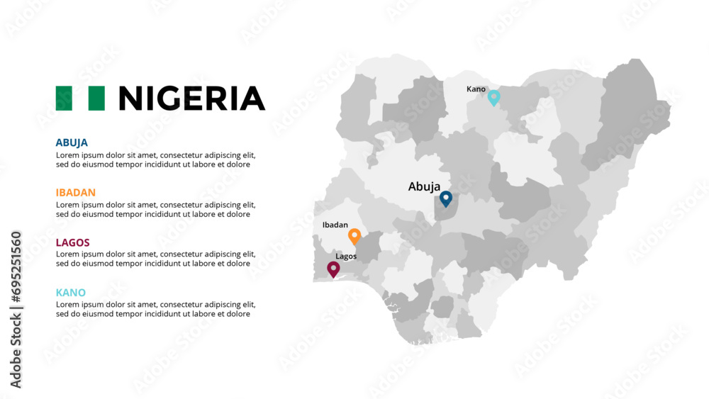 Naklejka premium Infographic maps for African countries elements design for presentation, can be used for presentation, workflow layout, diagram, annual report, web design.