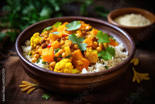 cauliflower and chickpea with rice