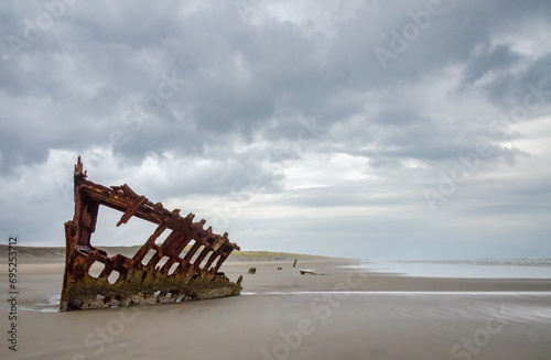 Wreck of the Peter Iredale at Fort Stevens State Park in Oregon photo