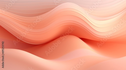 Abstract peach fuzz color wavy background