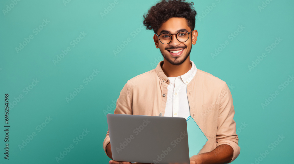 Young college student using laptop Young college student using laptop