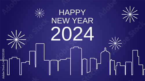 Happy new year 2024 background. New year vector background for event, festival, card or decoration. Background for new year celebration in december