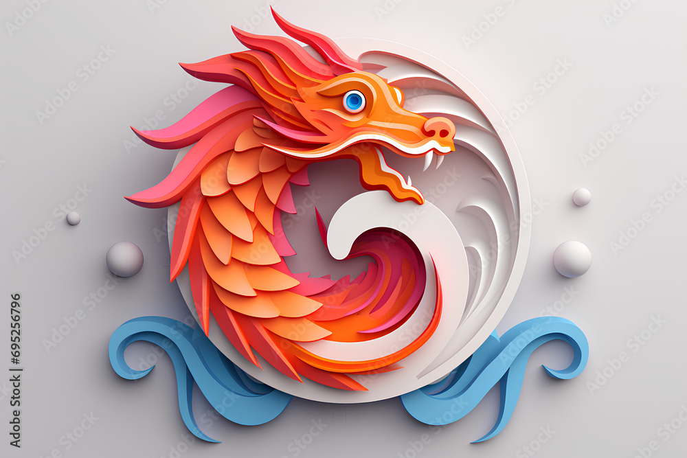 Obraz premium 辰のアイコン-2（龍のイラスト） 