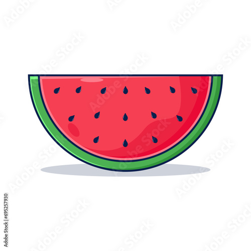 Cartoon slice watermelon vector illustration
